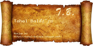 Tehel Balázs névjegykártya