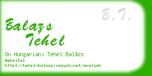 balazs tehel business card